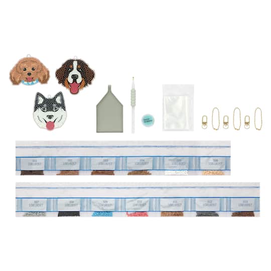 Smiling Dog Diamond Art Keychain Kit by Make Market®